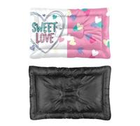 Hightopup Valentine Sweet Love Dog Bed, Dog Mat Crate Liner Non Slip Bottom Fluffy Bed Indestructible Multi Scenario Pet Bedding Gift Printed Blankets for Medium Dogs 90 x 60 cm