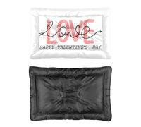 Hightopup Valentine's Day Love Dog Bed, Pet Bed Dog for Crate Non Slip Bottom Settle Mat Portable Large Washable Multi Scenario Large Furniture Gift Printed Crate 90 x 60 cm