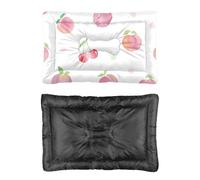 Hightopup Watercolor Peach and Cherry Dog Bed, Cat Beds Dog Cushion Bed Non Slip Bottom Soft Medium Washable Multi Scenario Large Furniture Gift Printed Beds 60 X 45 cm