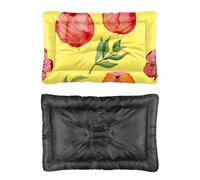 Hightopup Watercolor Peach Dog Bed, Cat Beds Crate Mat Non Slip Bottom Soft Dog Crate Beds Large Washable Multi Scenario Furniture Gift Printed Mattress 90 x 60 cm