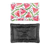 Hightopup Watercolor Watermelon Dog Bed, Dog Beds Pet Mat Non Slip Bottom Flat Bed Waterproof Multi Scenario Large Furniture Gift Printed Mattress 60 X 45 cm