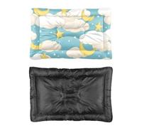 Hightopup White Clouds Stars Moon Blue Sky Cat Mat Unique Dog Bed Cat Crate Bed Non Slip Bottom Dog Pet Supplies Multi Scenario Multi Model Crate Washable Gift Printed Pet Beds for Dogs 60 X 45 cm