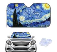 Hightopup Windscreen Sun Shade for Car Inside,Car Windshield Sun Shade Foldable,New Driver Gifts,Cars Front Window Suns Shades,Windscreens Shades,Suns Screen for Cars Windscreen,Oil Painting,140X70CM