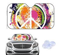 Hightopup Windscreen Sun Shade for Car Inside,Car Windshield Sun Shade Foldable,Suns Screen for Cars Windscreen,Cars Front Window Suns Shades,Windscreens Shades,New Driver Gift,Paece and Love,140X70cm