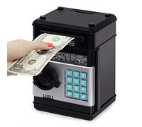 Highttoy Electronic Piggy Bank for Kids, Password Safe Money Box for Kids ATM Savings Bank Toys Gifts for 3-12 Year Old Boys Girls, Black