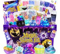 Highttoy Magic Slime Kit | DIY Slime Making Kit with 76 Pcs for Galaxy, Butter, Clear, Glow In The Dark Slime,Potion Making | Gifts for 6-12 Year Old Girls Boys Birthday Party Craft Fun