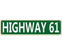 Highway 61 Metal Tin Sign Funny Vintage Slim Street Tin Signs 16 x 4 Inch Wall Art Decor Iron Poster for Home Farmhouse Bar Cafe Garage Indoor Outdoor Gifts