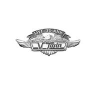 Highway Hawk Live To Ride V Twin Metal Emblem (S) for Automotive Decoration | Self-Adhesive