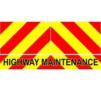 Highway Maintenance Chevrons - Retro Reflective Yellow - Magnetic or Sticker Signs - Car Van Tipper Tail Lift Ect. Taillift (Self Adhesive Stickers, Small 600x300mm)