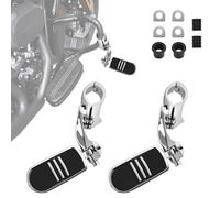 Highway Pegs, 1.25" Highway Footpegs Aluminum Short Angled Fit For 1''&1.25''(25/32mm) Crash Bars Compatible with Harley Road Glide Electra Glide Road King Street Glide Softail Dyna Sportster Chrome