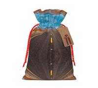 Highway Road In The Desert Landscape Hemp Bundle Gift Bag,Christmas Bags Holiday Wrapping Bag For Christmas Party