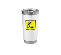 Highway Road Sign Caution Men at Work Sign Stainless Steel Insulated Tumbler
