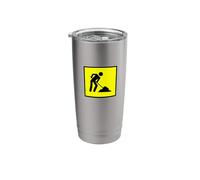 Highway Road Sign Caution Men at Work Sign Stainless Steel Insulated Tumbler