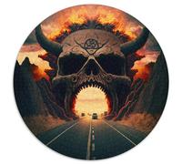 Highway to Hell Cardboard Round Jigsaw 1000 Pieces Puzzles for Adults Intricate Design for Teenagers,DIY Decor,and Brain-Boosting Fun 67.5x67.5cm