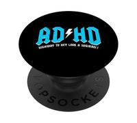 Highway To Hey Look A Squirrel | Funny ADHD Disorder Pun PopSockets Grip and Stand for Phones and Tablets PopSockets Adhesive PopGrip