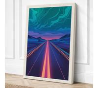 Highway to Horizon Modern Canvas Wall Art Print 24x16 Inch (61 x 41 cm)