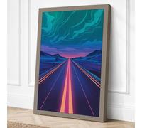 Highway to Horizon Modern Canvas Wall Art Print 36x24 Inch (91 x 61 cm)