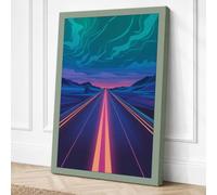 Highway to Horizon Modern Canvas Wall Art Print 36x24 Inch (91 x 61 cm)