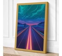Highway to Horizon Modern Canvas Wall Art Print 36x24 Inch (91 x 61 cm)