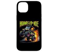 Highway to the 19th Hole Golf Cart Flaming Skull Golfing Case for iPhone 14 Plus