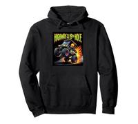 Highway to the 19th Hole Golf Cart Flaming Skull Golfing Pullover Hoodie