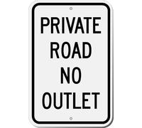 Highway Traffic Supply Private Road No Outlet Sign Decoration Props Plaque 8X12 Inch