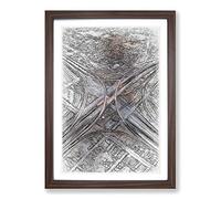 Highways of Los Angeles in Abstract Framed Print | A2 Walnut Framed Wall Art | Ready to Hang | Abstract Fantasy Picture | Living Room Bedroom Lounge Office