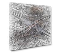 Highways of Los Angeles in Abstract Modern Canvas Wall Art Print Ready to Hang, Framed Picture for Living Room Bedroom Home Office Décor, 20x20 Inch (50x50 cm)