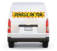 Highways Vehicle On Tow Warning Sign Magnetic 500mm x 90mm for Lorry HGV Trailer Vehicle External Grade