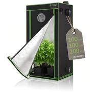 HIGHWERK Grow Tent 100 x 100 x 200 cm Indoor Grow Tent for Plant Growing, Black Green, Grow Box, Homegrow, Grow Cabinet, Grow Tent, Plant Tent, Propagation Tent, Greenhouse, Indoor Garden