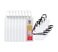 Highwind Clear Plastic Cruise Luggage Tags for Suitcases - Compatible with All Cruise Lines - E-tag Holders with Zip Seal and Steel Loops - Waterproof Cruise Tags, Clear, Narrow, 8 Pack + 4 ID