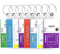 Highwind Cruise Luggage Tag Holder - Essential Travel Accessories for Suitcases, Zip Seal Steel Loops, Perfect Luggage Tag Holders for Cruise Ships - Durable Cruise Luggage Tags Set - Clear, 8 Pack