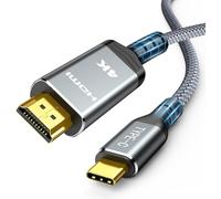 Highwings USB C to HDMI Cable 1.8m 4K@60Hz, UHD Thunderbolt 3/4 to HDMI Cable[Anti-Interference][Gold-Plated] Compatible for iPhone 16/15 Pro, for MacBook Pro/Air, for Surface, for XPS, for Galaxy etc