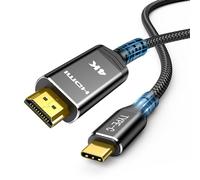 Highwings USB C to HDMI Cable 4K 0.5 m, USB C HDMI Cable UHD Thunderbolt 3 Compatible with iPhone 16/15 Pro, MacBook Pro/Air, iPad Pro/Air, Surface, Galaxy etc. (Black)