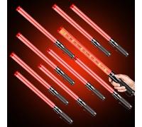 HiGiant 10 Pack 21 Inches LED Traffic Control Baton, Red Light Wands with 2 Flashing Modes, Air Traffic Control Light with Side Clip for Parking Direct, Airport Safety