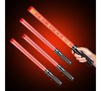 HiGiant [4 Pack] 21inch LED Traffic Control Baton, Red Light Wands with 2 Flashing Modes, Air Traffic Control Light with Side Clip for Parking Direct