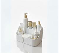 Higienox Olivia Makeup Organiser and Storage Box, 6 Compartment Made Portable for Bathroom, Office, Crafts, or School Supplies (White)