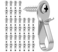 HiGift 36 Pack Light Hanger Hooks, Stainless Steel Screw in Hook for Hanging Outdoor Lights, Rope Light Clips for Christmas and Holiday Decor, Wire and Fairy Led Lights, Silver