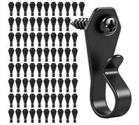 HiGift 80 Pack String Light Hanger Hooks, Stainless Steel Light Clips Black, Outdoor Screw Hooks Rope Light Clips for Hanging Christmas Light, Plants, Party Light Wire and Led Fairy Led Light Clips