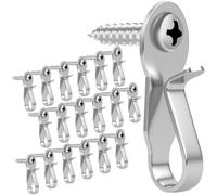 HiGift Light Hanger Hooks, Stainless Steel Screw in Hook for Hanging Outdoor Lights, Rope Light Clips for Christmas and Holiday Decor, Wire and Fairy Led Lights, 18 Pack
