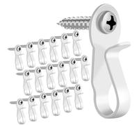 HiGift Light Hanger Hooks, White Stainless Steel Screw in Hook for Hanging Outdoor Lights, Rope Light Clips for Christmas and Holiday Decor, Wire and Fairy Led Lights, 18 Pack