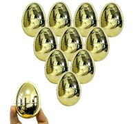 Higoala Golden Easter Eggs，36 Pack Plastic Easter Eggs Fillable Empty for Gift Baskets or Egg Hunt-2.3"