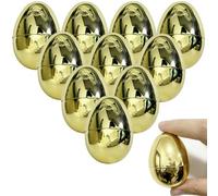 Higoala Golden Easter Eggs，36 Pack Plastic Easter Eggs Fillable Empty for Gift Baskets or Egg Hunt-2.3"