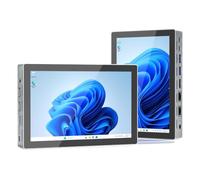 HIGOLEPC Mini PC 12th Gen N100 16GB RAM 256GB ROM 4G Data Mini PC with Screen Dual 2.5GbE LAN Full-Functional USB-C Mini Computer with Battery WiFi 5 BT 5.0 4K Display HDMI Desktop Computer