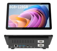 HIGOLEPC Mini PC Win 11 Pro Celeron J4125 8GB RAM/128GB ROM 10.1 Inch Touchscreen Mini Computer Without Battery,Dual R232 HDMI,BT 5.2,WiFi 5,Type-C,Support Auto-Boot Mini Desktop PC