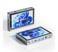 HIGOLEPC Mini PC Win 11 Pro,Celeron N5095 Mini Computer with Fan,8GB DDR4,256GB ROM,USB-C Mini PC with Screen,Micro PC WiFi 5.0 BT5.2 4K 60Hz Triple Display with Battery,Mini Gaming Computer