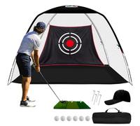 HIGOOD Golf Practice Net for Backyard with Tri-Turf Mat & Target - 12x7FT Heavy Duty Hitting Net for Driving Chipping Swing Training - All-in-One Indoor Outdoor System, Gift for Men Dad Him Golfer