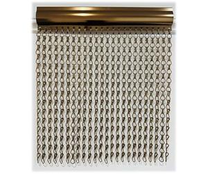 Higoshi Extra Wide Bronze Double Hook Aluminium Fly Screen Chain Door Curtain 120cm x 210cm - Matching Headrail