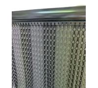 Higoshi Extra Wide Grey & Silver Double Hook Aluminium Fly Screen Chain Door Curtain 120cm x 210cm