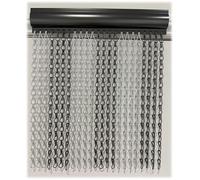 Higoshi Extra Wide Grey & Silver Double Hook Aluminium Fly Screen Chain Door Curtain 120cm x 210cm - Matching Headrail